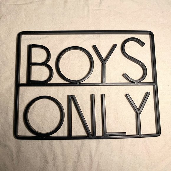 Metal “Boys Only” Wall Sign - Versatile decor
